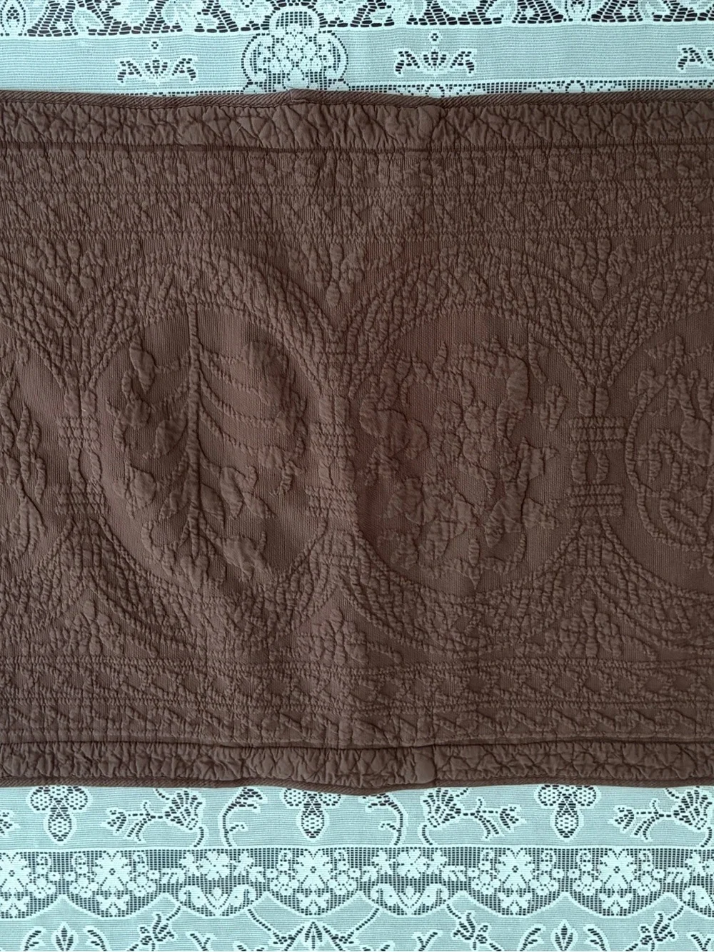 Quilted Pillow Shams in Chocolate Brown - Set of 2